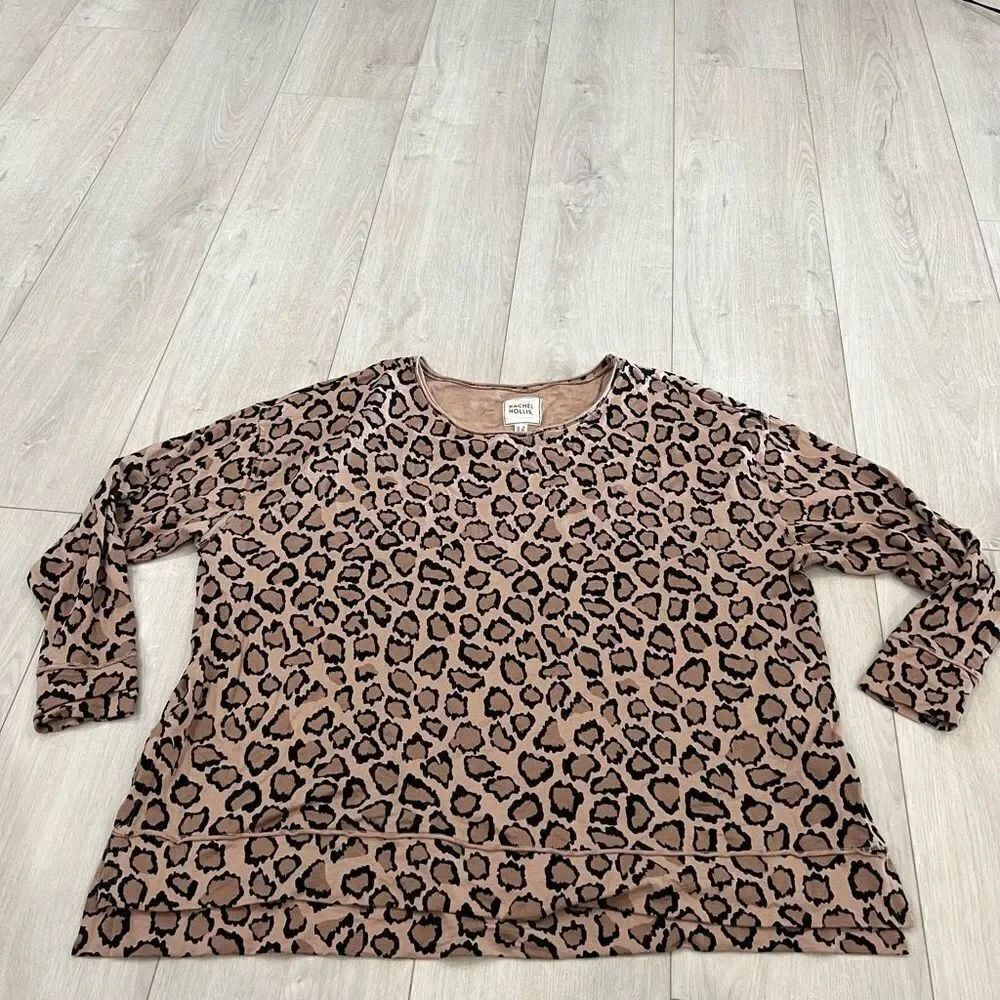 Rachel Hollis Made For More Leopard Print Sweatshirt Size 2xl
